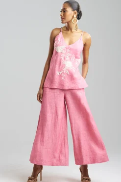 Natori Bustiers & Camis|Couture Tops-Luxe Linen Embroidered Cami