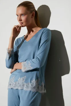 Natori Pajama Sets-Luxe Shangri-La TENCEL™ Long Sleeve PJ