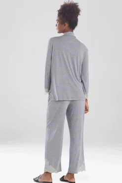 Natori Pajama Sets-Luxe Shangri-La TENCEL™ Long Sleeve Notch PJ