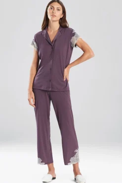 Natori Plus Sizes|Pajama Sets-Luxe Shangri-La TENCEL™ Notch PJ