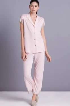 Natori Plus Sizes|Pajama Sets-Luxe Shangri-La TENCEL™ Notch PJ