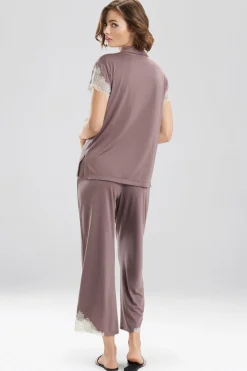 Natori Plus Sizes|Pajama Sets-Luxe Shangri-La TENCEL™ Notch PJ