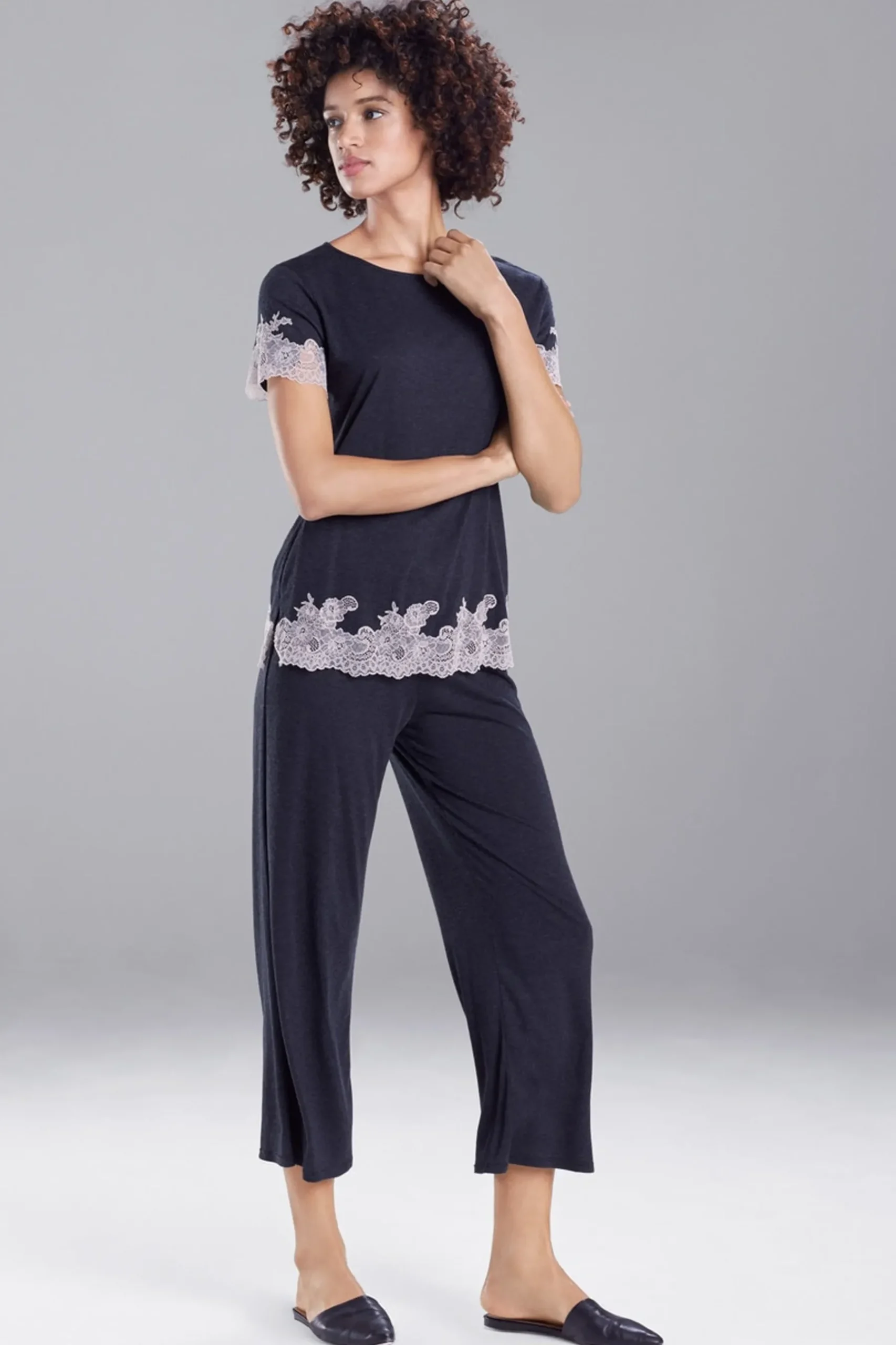 Natori Pajama Sets-Luxe Shangri-La TENCEL™ Short Sleeve PJ Basics