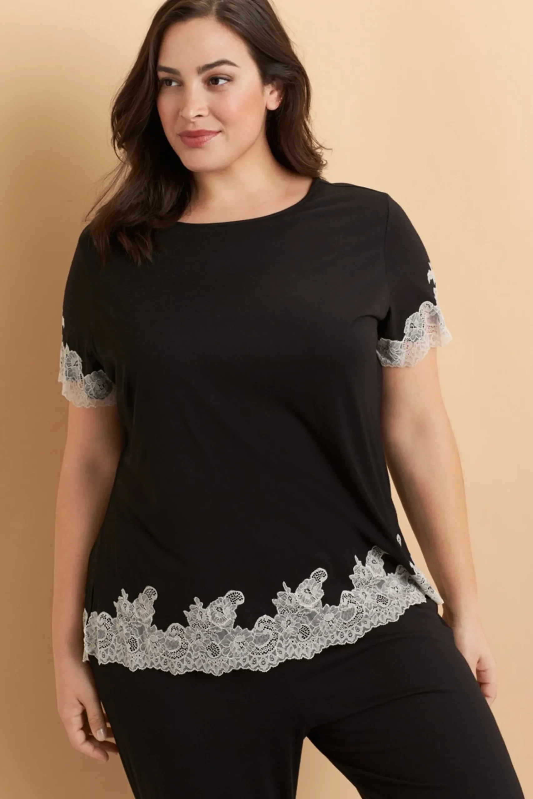 Natori Pajama Sets-Luxe Shangri-La TENCEL™ Short Sleeve PJ Basics