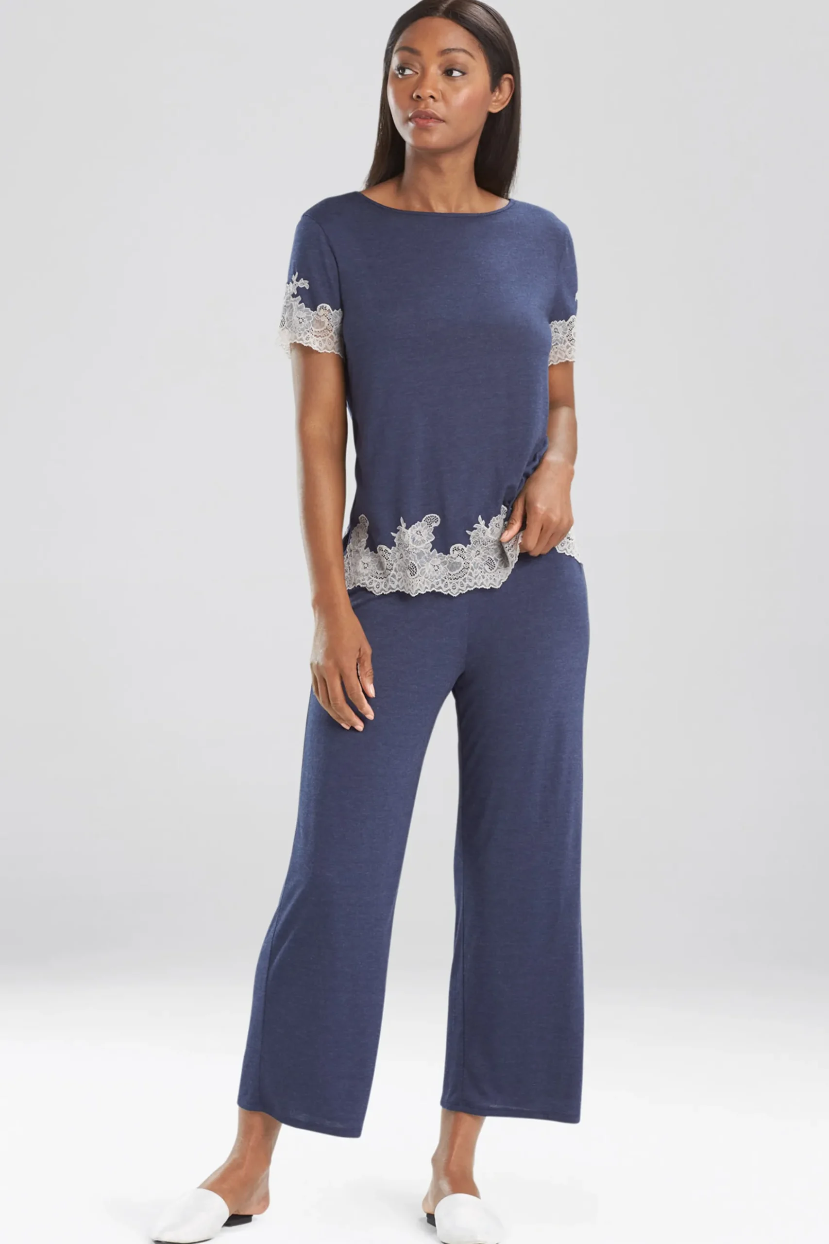 Natori Pajama Sets-Luxe Shangri-La TENCEL™ Short Sleeve PJ Basics