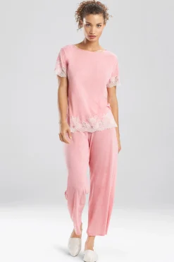 Natori Pajama Sets-Luxe Shangri-La TENCEL™ Short Sleeve PJ Basics