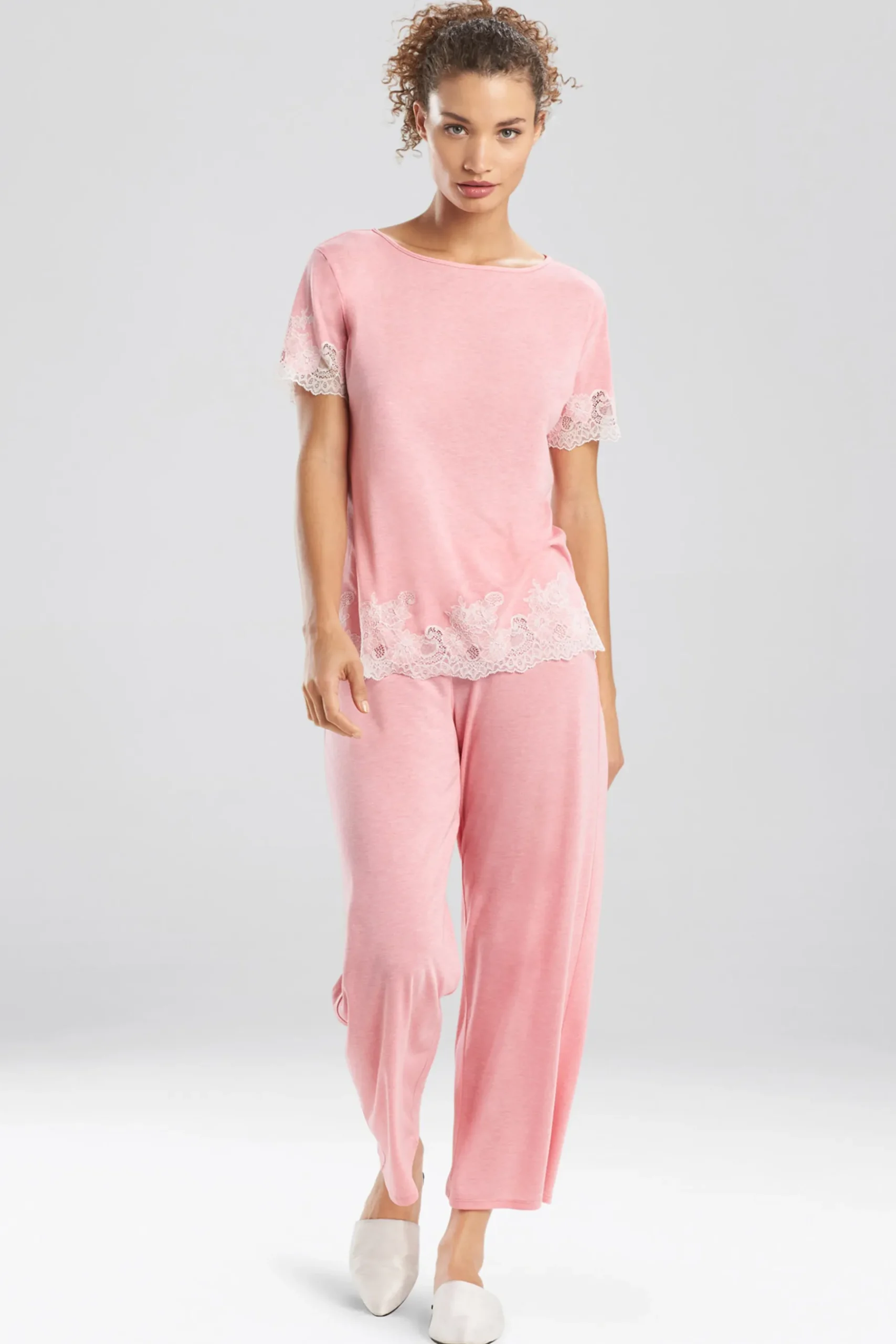 Natori Pajama Sets-Luxe Shangri-La TENCEL™ Short Sleeve PJ Basics