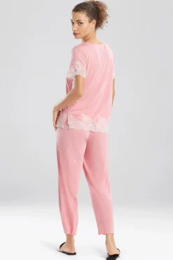 Natori Pajama Sets-Luxe Shangri-La TENCEL™ Short Sleeve PJ Basics
