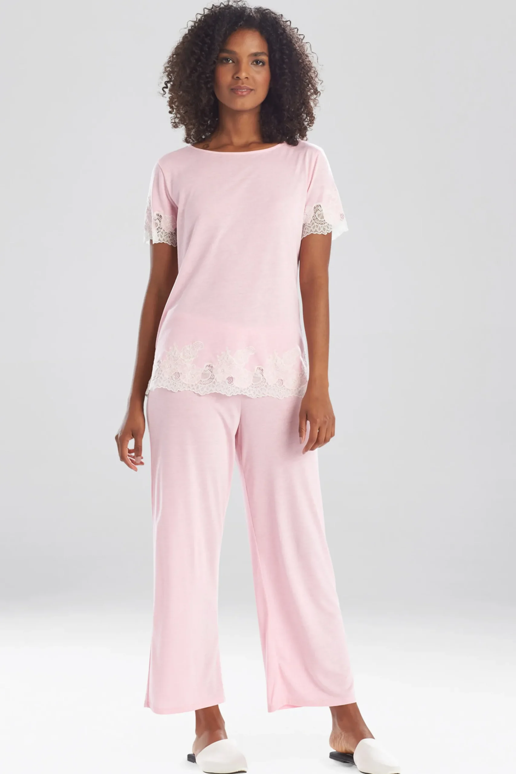 Natori Pajama Sets-Luxe Shangri-La TENCEL™ Short Sleeve PJ Basics
