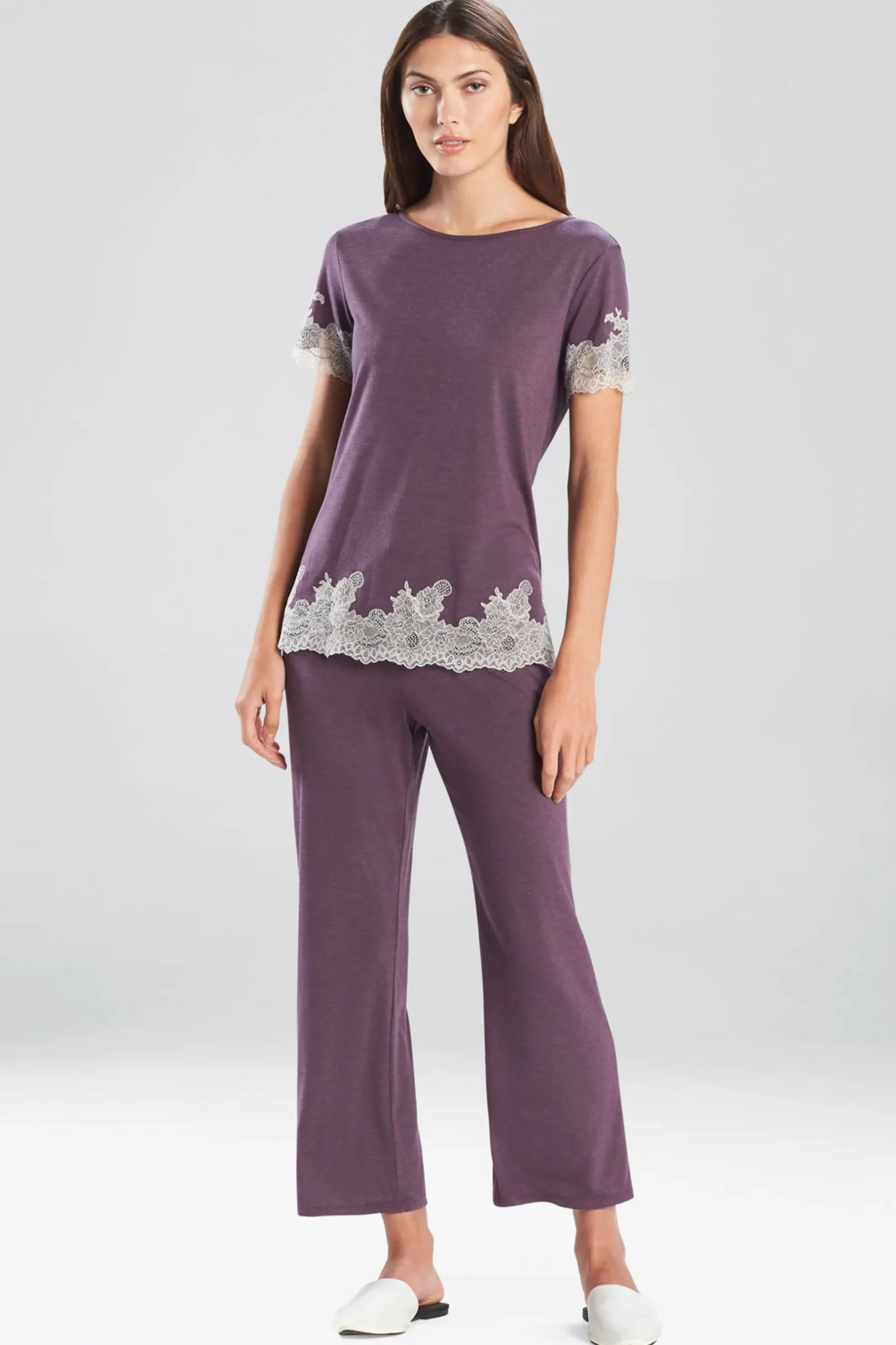 Natori Pajama Sets-Luxe Shangri-La TENCEL™ Short Sleeve PJ Basics