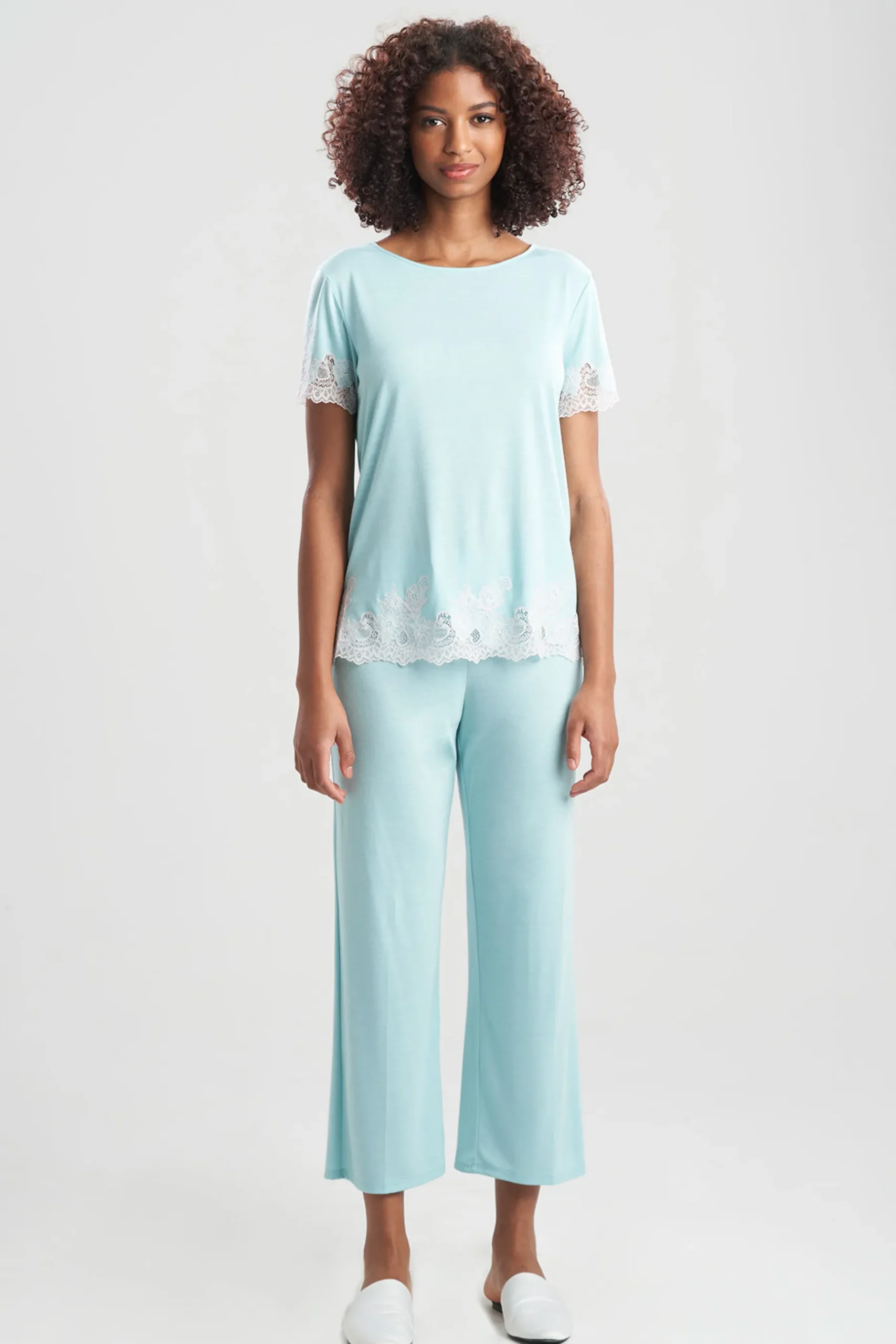 Natori Pajama Sets-Luxe Shangri-La TENCEL™ Short Sleeve PJ Basics