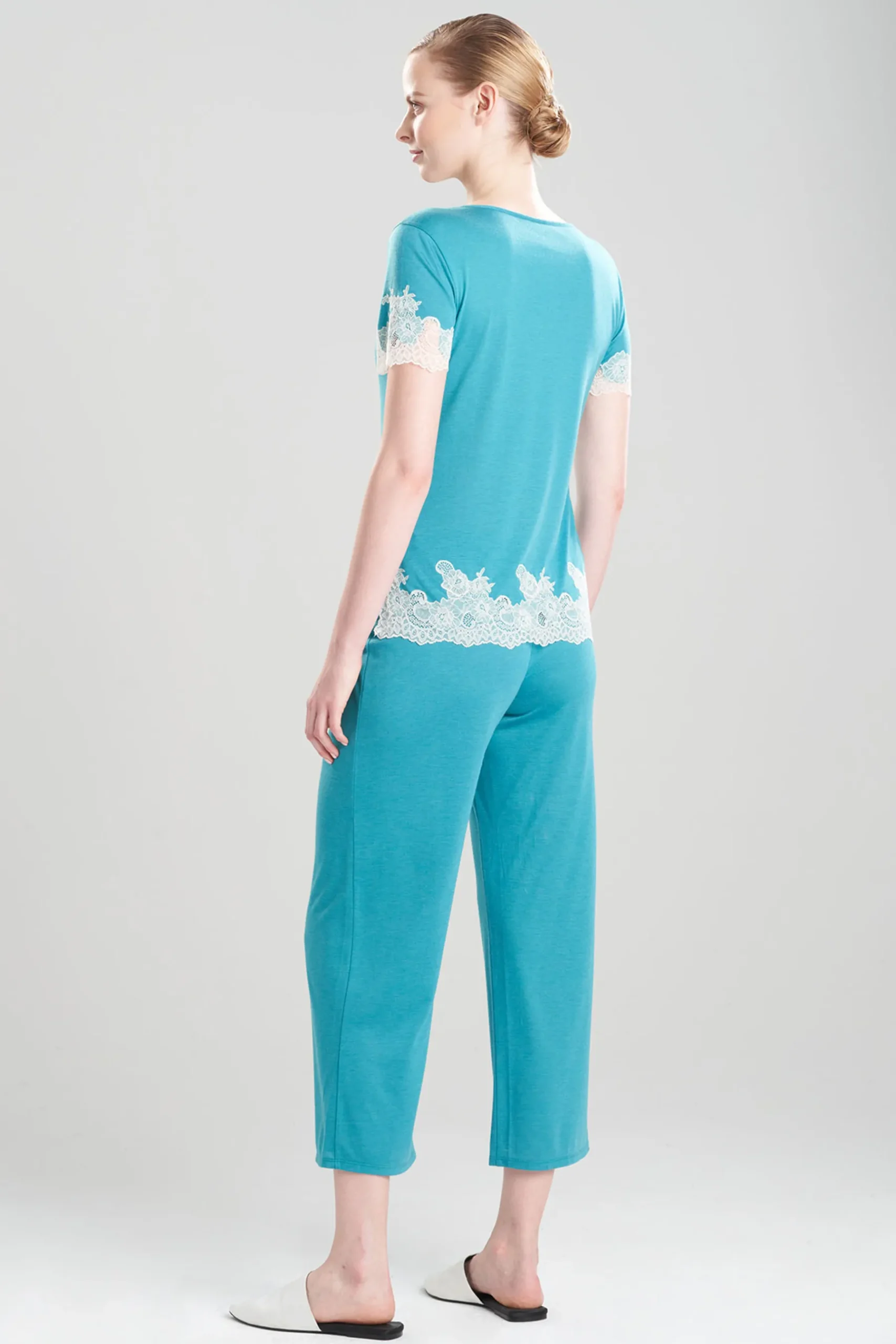 Natori Pajama Sets-Luxe Shangri-La TENCEL™ Short Sleeve PJ Basics