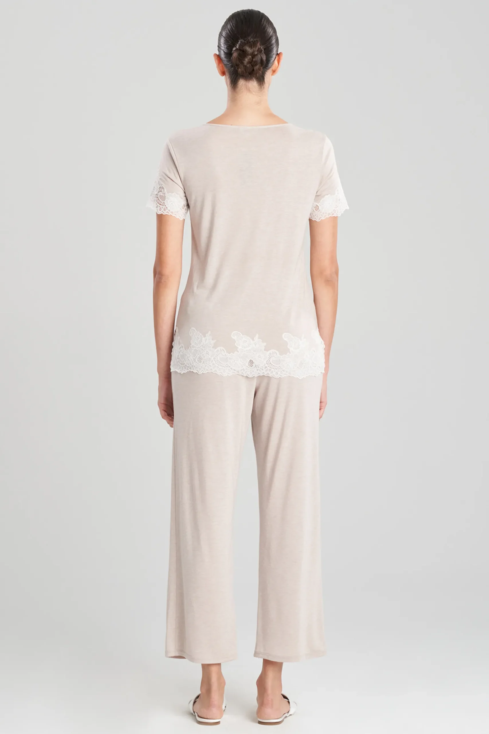 Natori Pajama Sets-Luxe Shangri-La TENCEL™ Short Sleeve PJ Basics