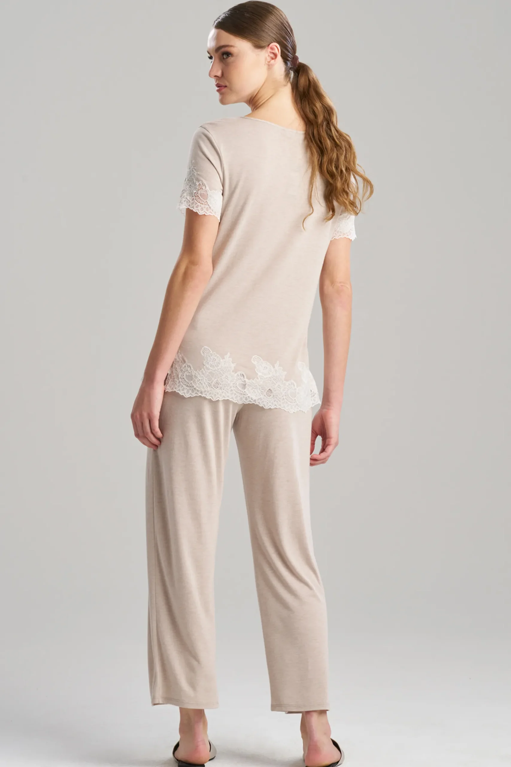 Natori Pajama Sets-Luxe Shangri-La TENCEL™ Short Sleeve PJ Basics