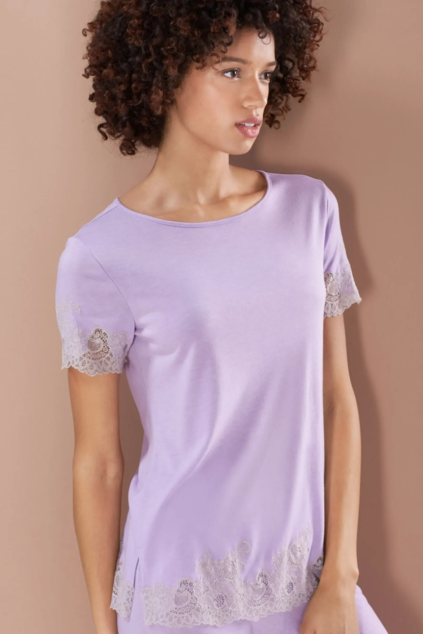 Natori Pajama Sets-Luxe Shangri-La TENCEL™ Short Sleeve PJ Basics