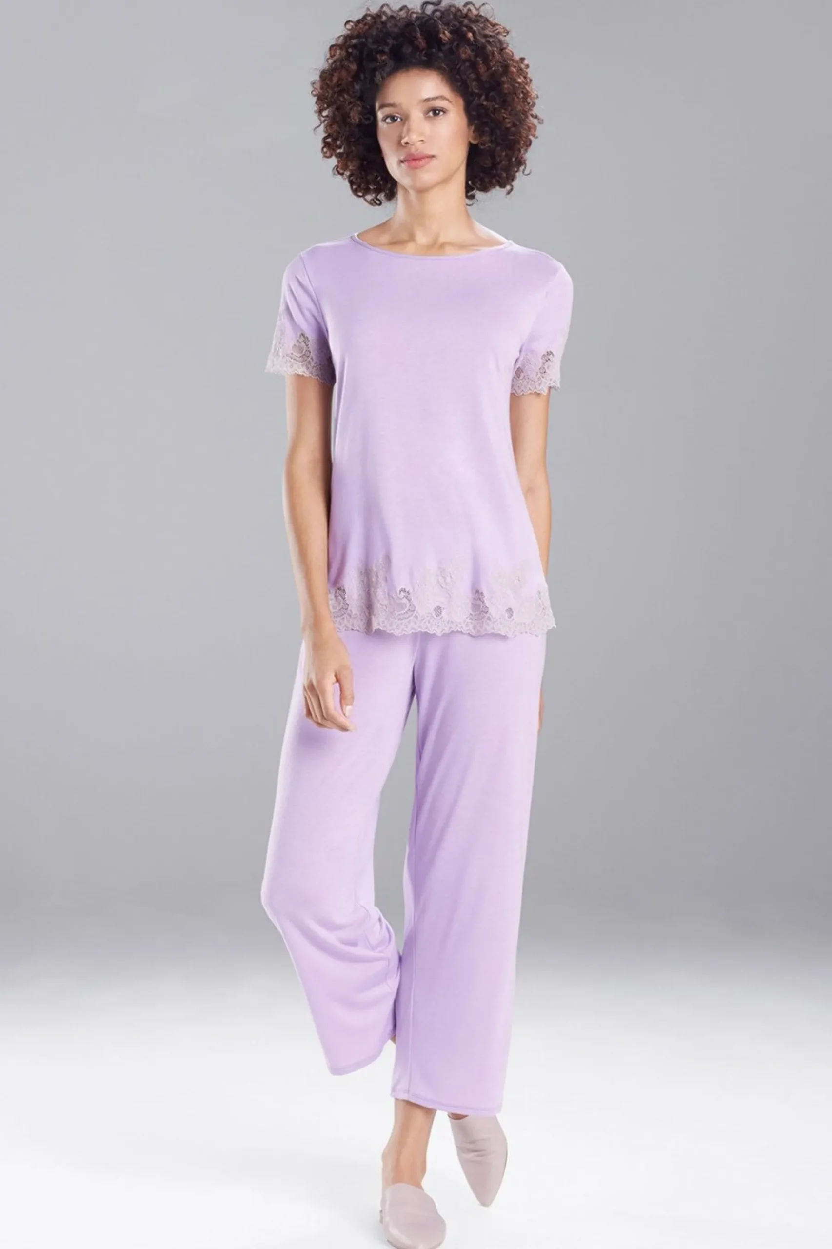 Natori Pajama Sets-Luxe Shangri-La TENCEL™ Short Sleeve PJ Basics