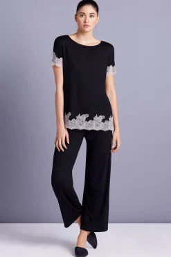 Natori Pajama Sets-Luxe Shangri-La TENCEL™ Short Sleeve PJ Basics