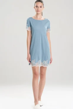 Natori Sleepshirts-Luxe Shangri-La TENCEL™ Short Sleeve Sleepshirt