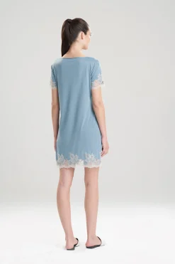 Natori Sleepshirts-Luxe Shangri-La TENCEL™ Short Sleeve Sleepshirt