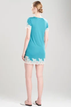 Natori Sleepshirts-Luxe Shangri-La TENCEL™ Short Sleeve Sleepshirt