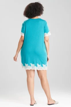 Natori Sleepshirts-Luxe Shangri-La TENCEL™ Short Sleeve Sleepshirt