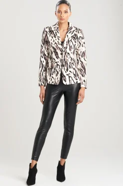 Natori Jackets & Outerwear-Lynx Cotton Sateen Tailored Blazer Jacket