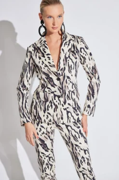 Natori Jackets & Outerwear-Lynx Cotton Sateen Tailored Blazer Jacket