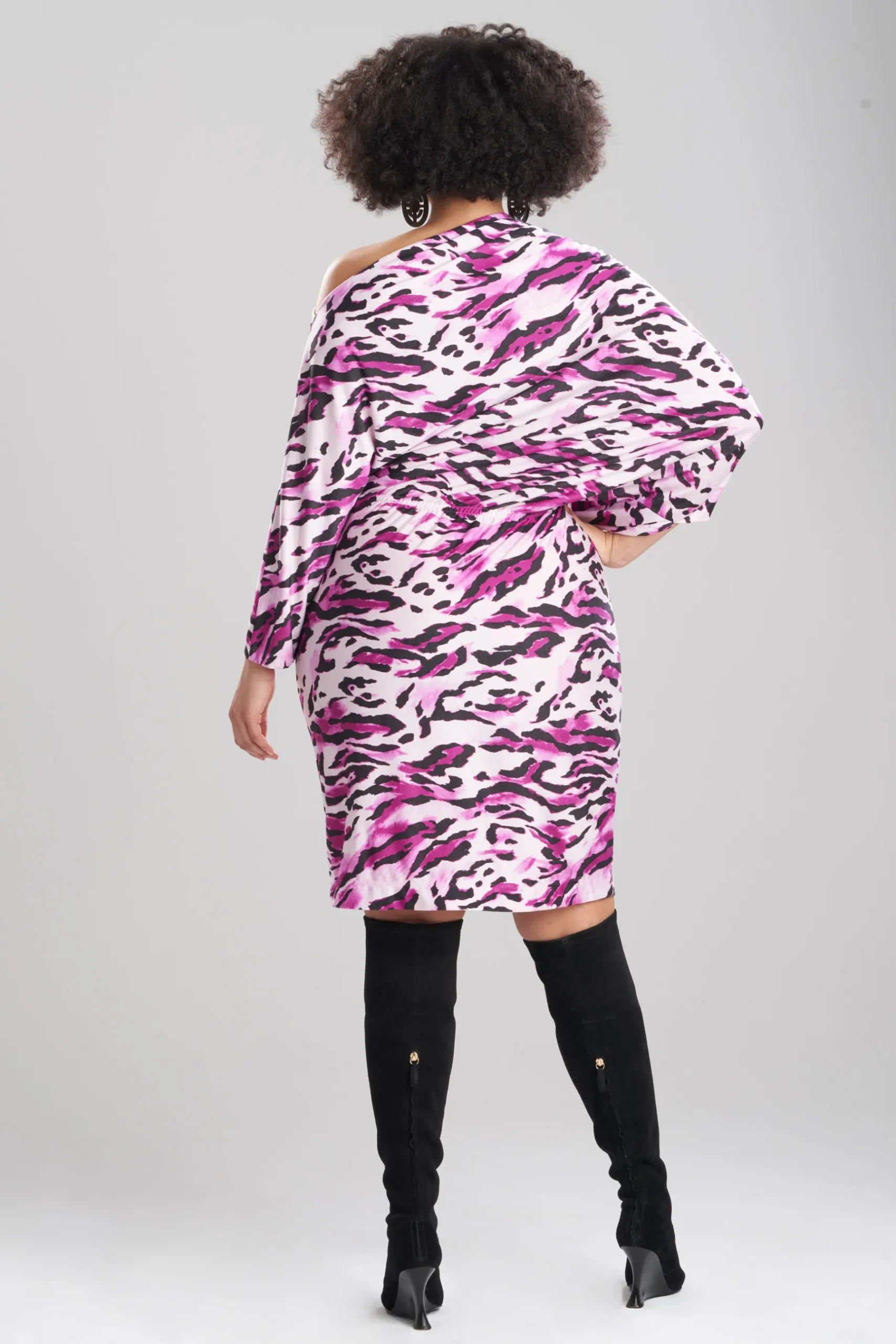 Natori Dresses-Lynx TENCEL™ Jersey Asymmetrical Drape Dress