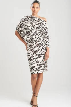 Natori Dresses-Lynx TENCEL™ Jersey Asymmetrical Drape Dress