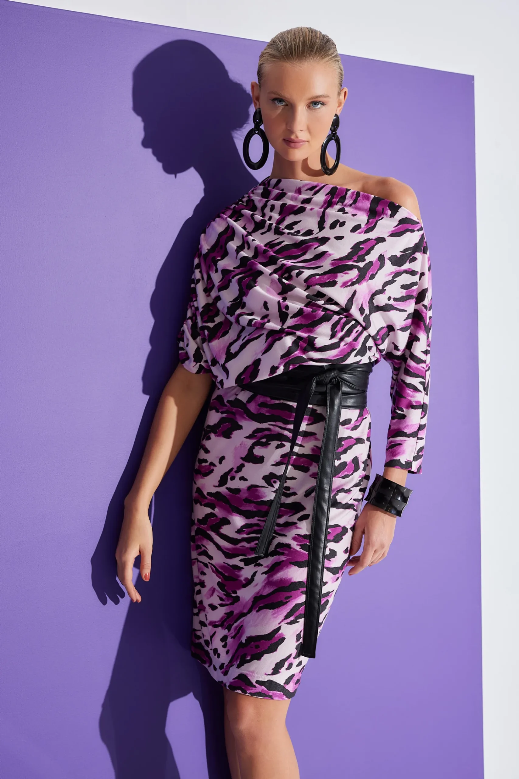 Natori Dresses-Lynx TENCEL™ Jersey Asymmetrical Drape Dress