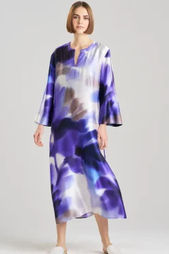 Natori Caftan Dresses-Malaga Embellished Silk Caftan