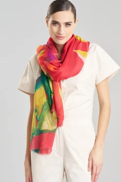 Natori Scarves & Shawls-Mallorca Printed Cotton Silk Scarf