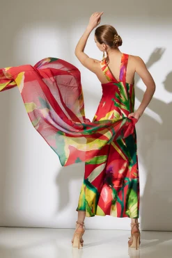 Natori Scarves & Shawls-Mallorca Printed Cotton Silk Scarf