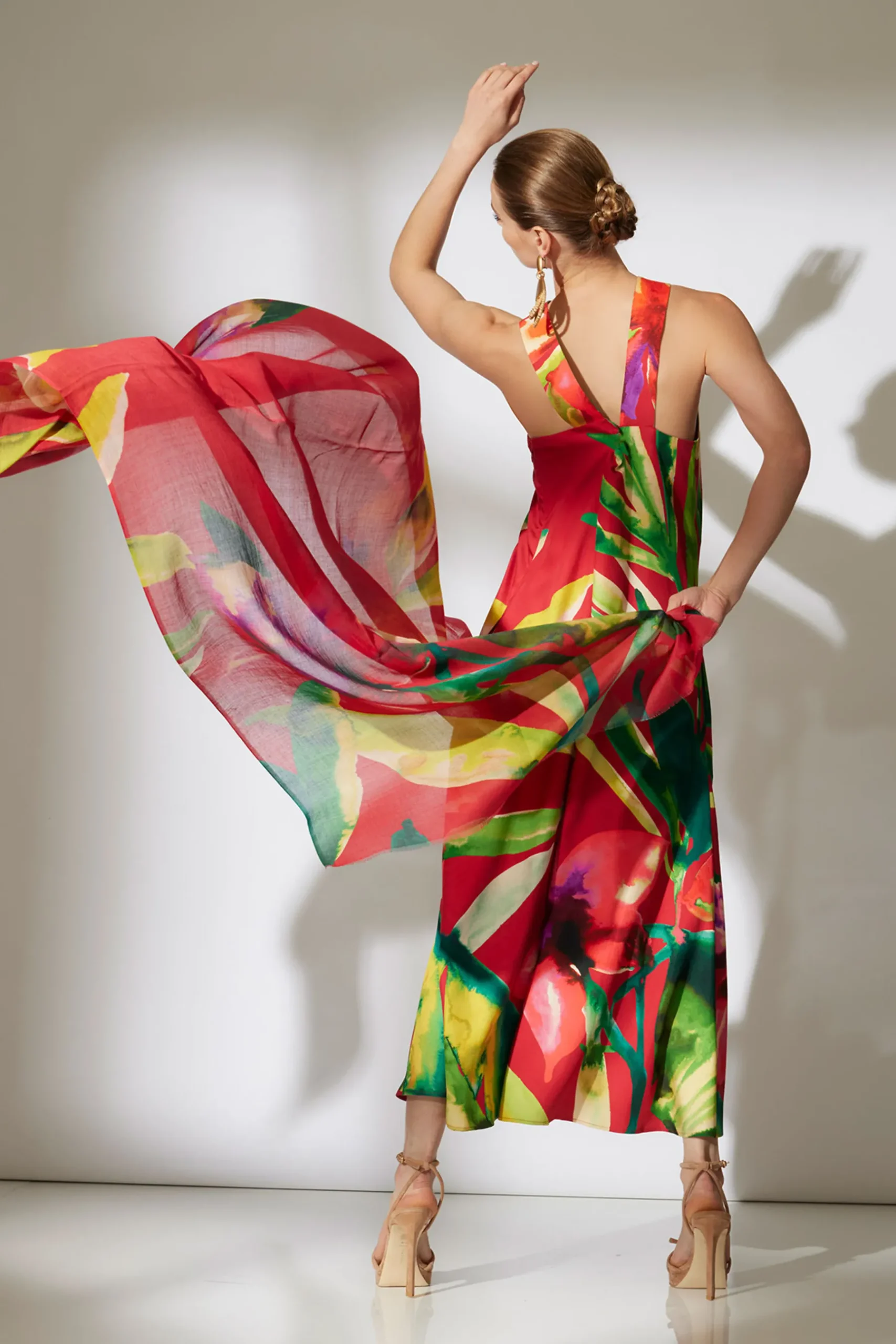 Natori Scarves & Shawls-Mallorca Printed Cotton Silk Scarf