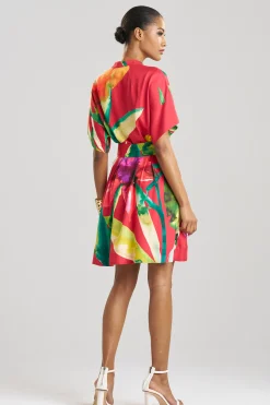 Natori Dresses-Mallorca Printed Cotton Silk Dress