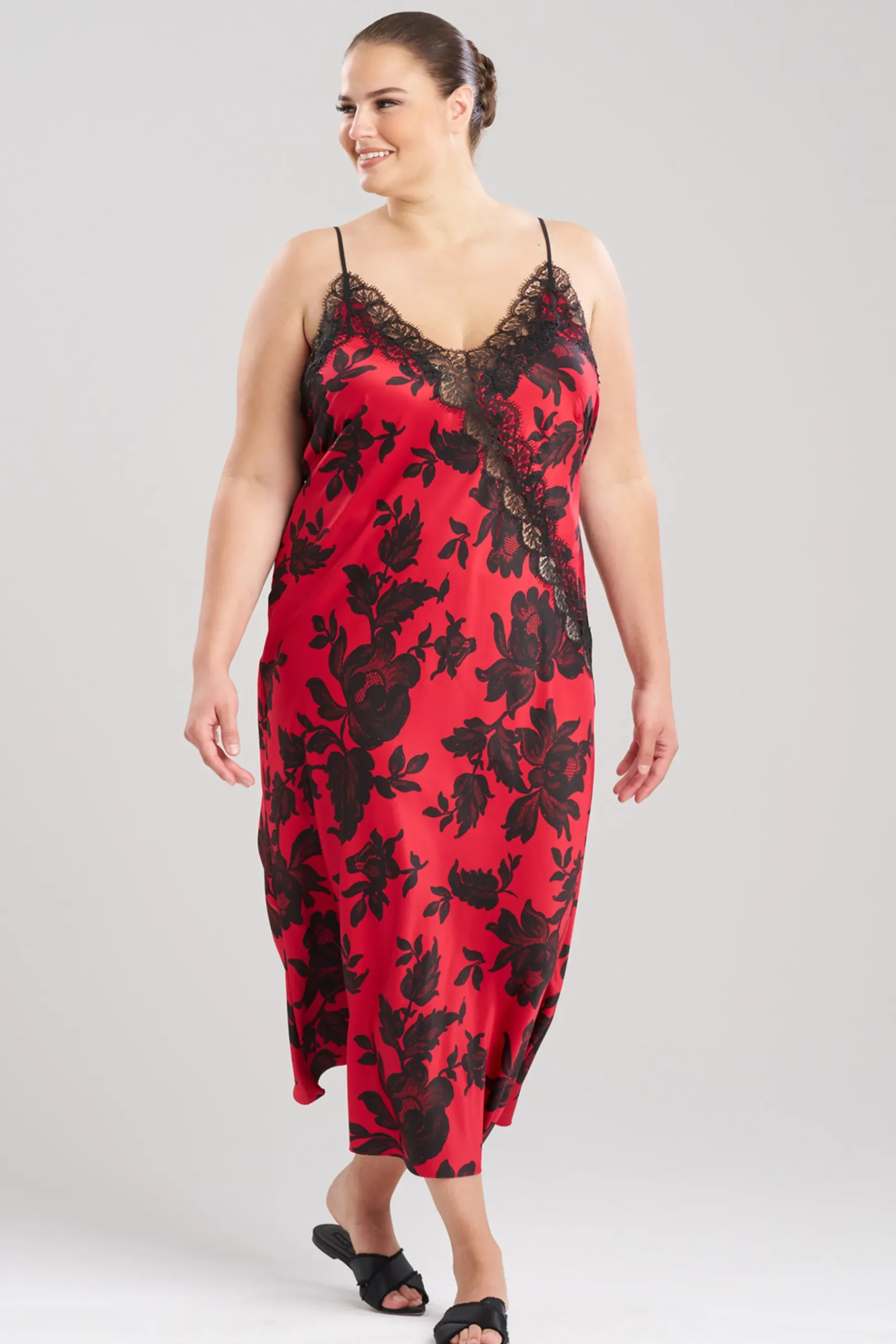 Natori Gowns-Mantilla Lace Applique Gown