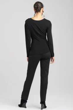 Natori Essentials|Plus Sizes-Matte Jersey Drape Top