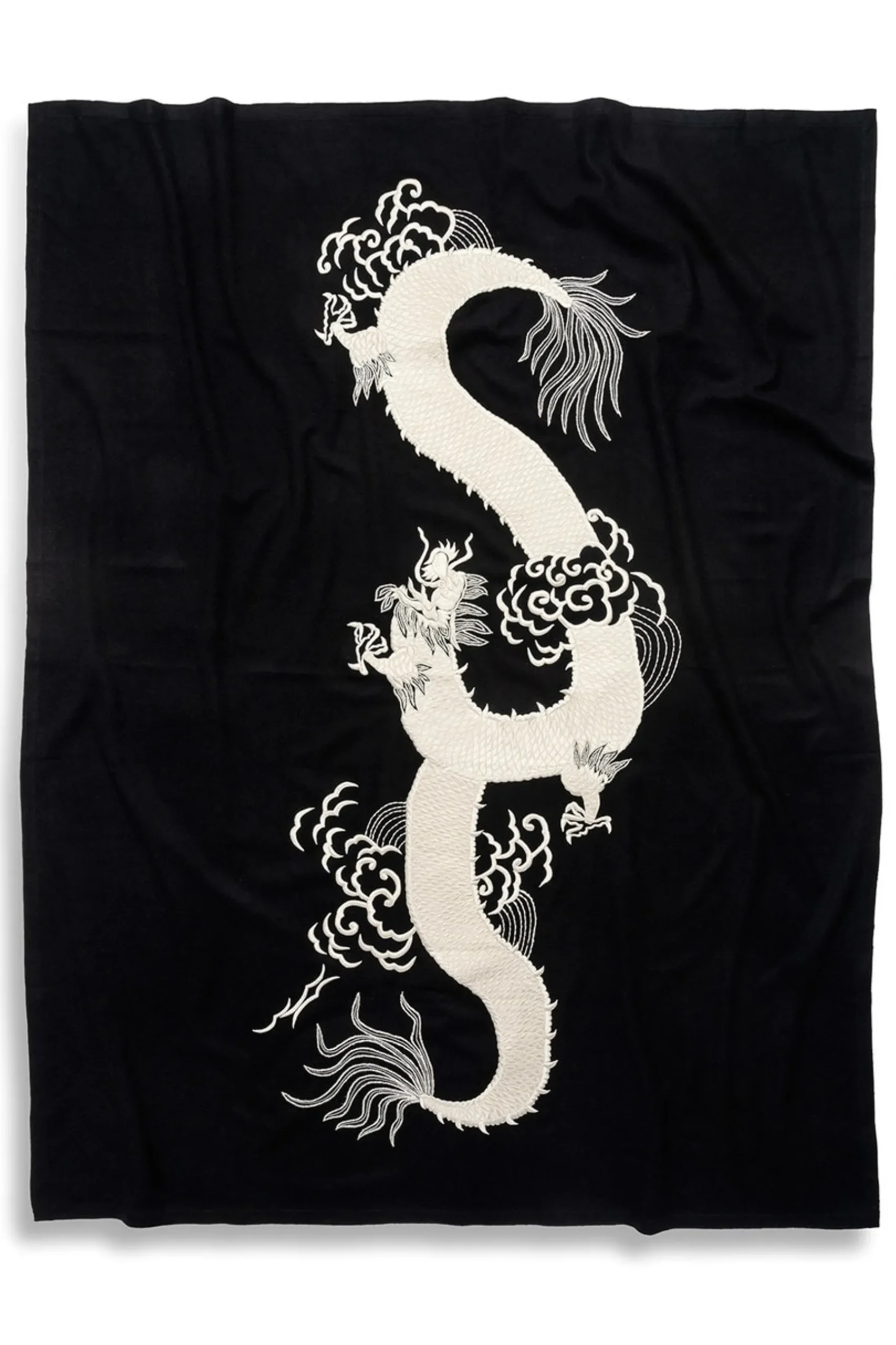 Natori Home Accents-Mayon Dragon Embroidery Throw