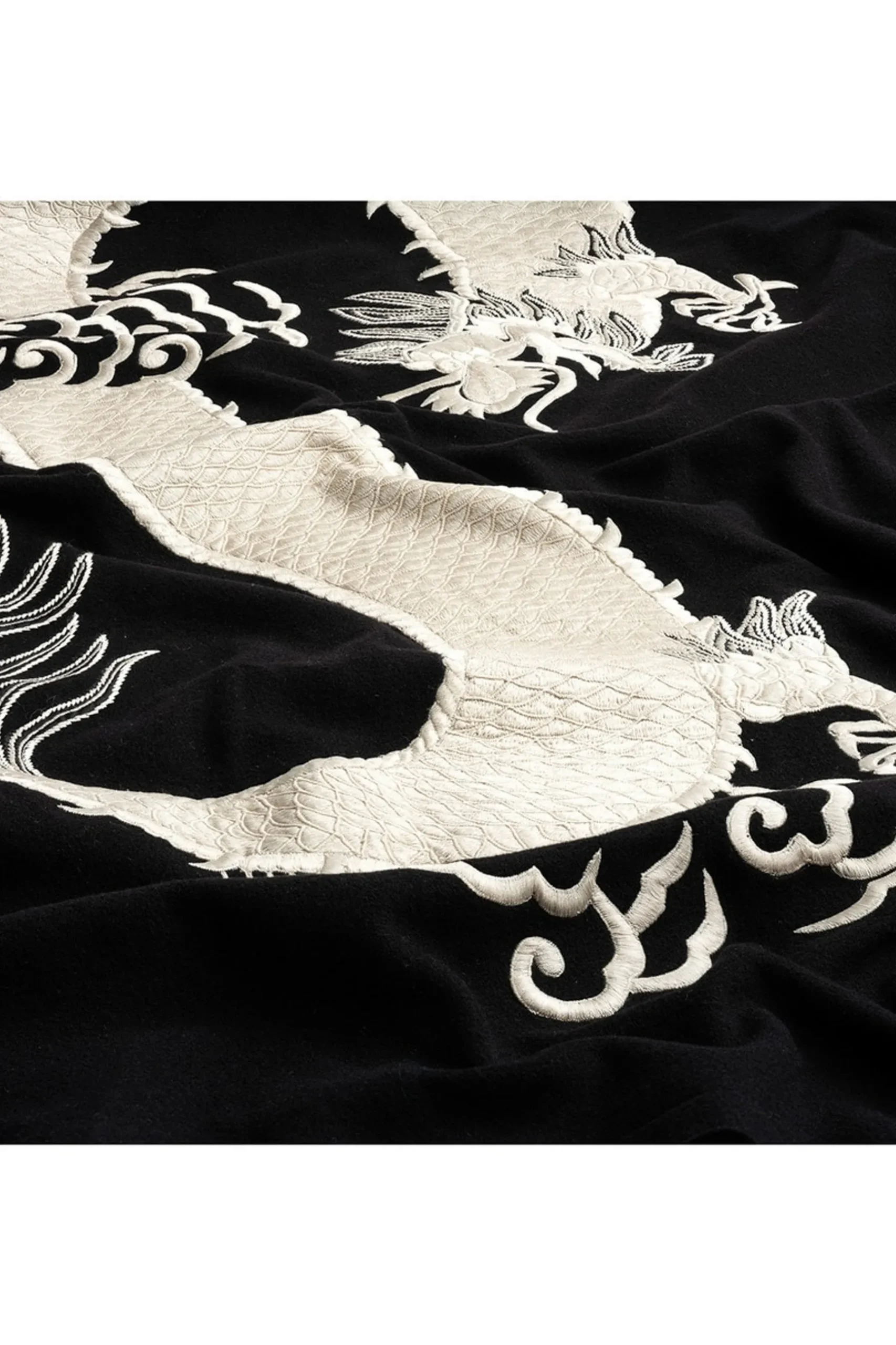 Natori Home Accents-Mayon Dragon Embroidery Throw