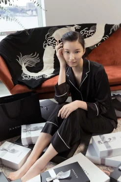 Natori Home Accents-Mayon Dragon Embroidery Throw