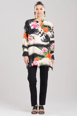 Natori Tops, Shirts & Tunics-Mayumi Cotton Silk Oversized Half Placket Shirt