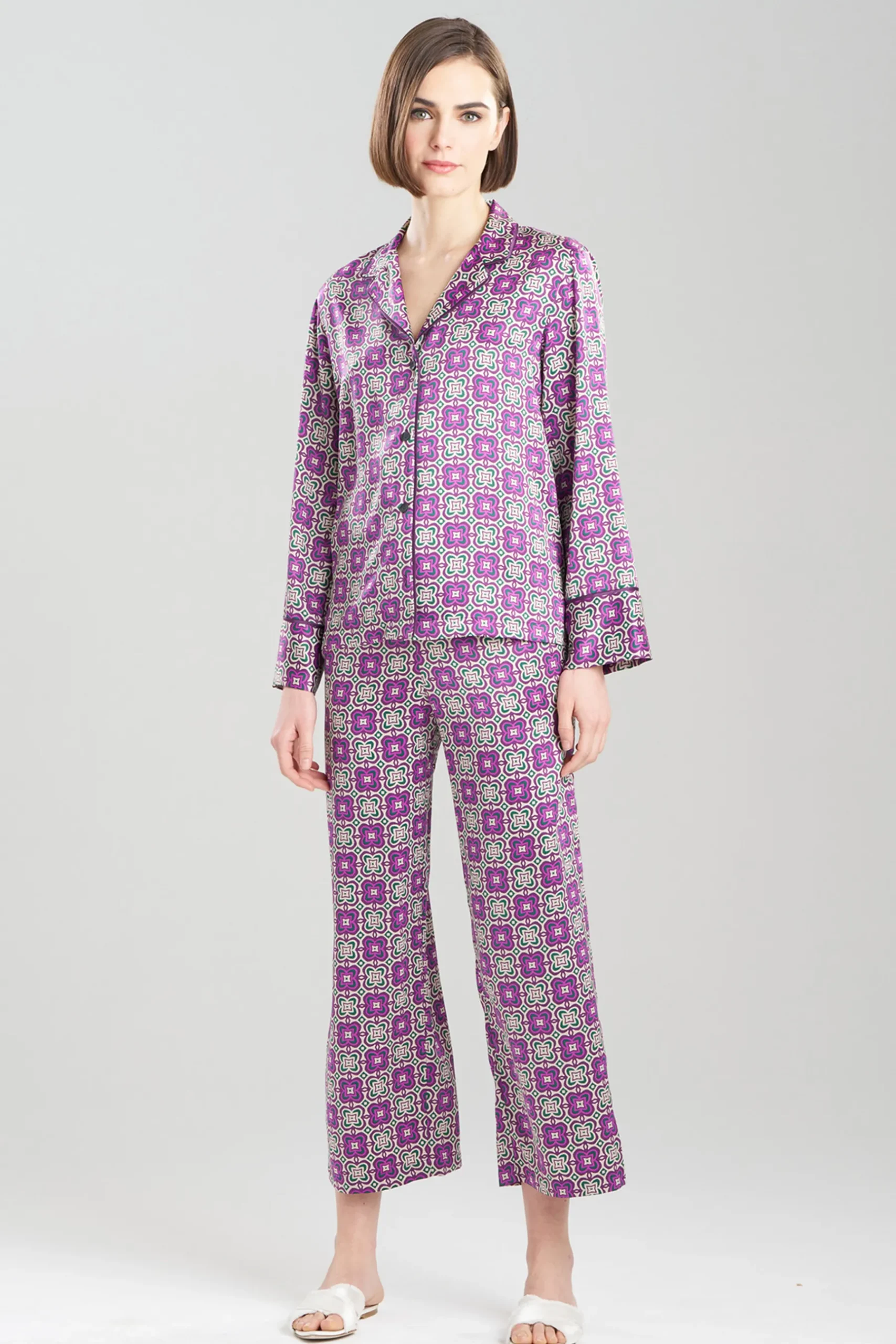 Natori Pajama Sets-Medallion Notch PJ