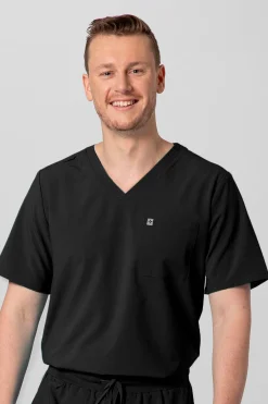 Natori Scrub Tops-Men's 2-Pocket V-Neck Scrub Top