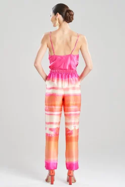 Natori Pajama Bottoms-Minako Tapered Pull On Silk Pants