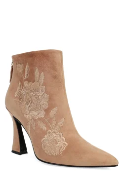 Natori Boots-Mitsu Shugo Embroidery Square Heel Ankle Boot