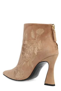 Natori Boots-Mitsu Shugo Embroidery Square Heel Ankle Boot