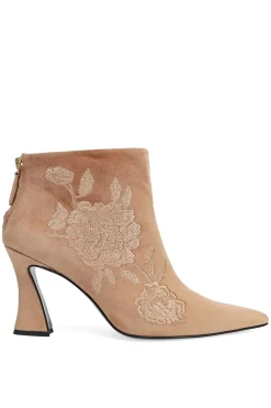 Natori Boots-Mitsu Shugo Embroidery Square Heel Ankle Boot