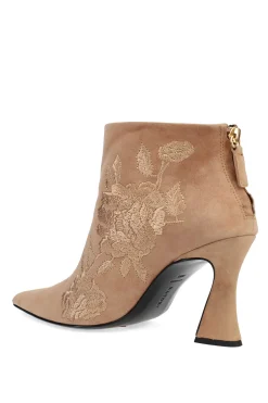 Natori Boots-Mitsu Shugo Embroidery Square Heel Ankle Boot