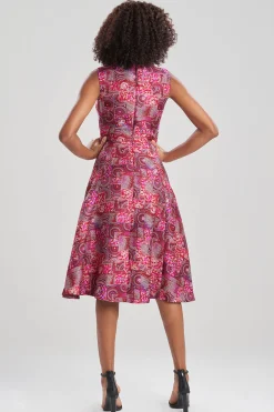 Natori Dresses-Mosaic Jacquard Fit & Flare Dress