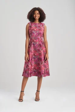 Natori Dresses-Mosaic Jacquard Fit & Flare Dress